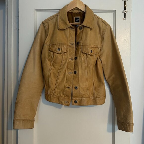 Gap Vintage Classic Leather Jacket (Size M) - Picture 10 of 10